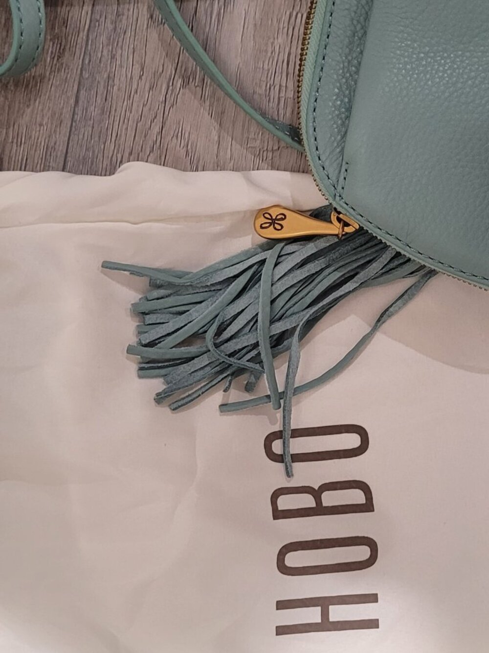 Buatiful. Must have it HOBO Nash Crossbody Pebble Leather pale Green - Picture 6 of 6